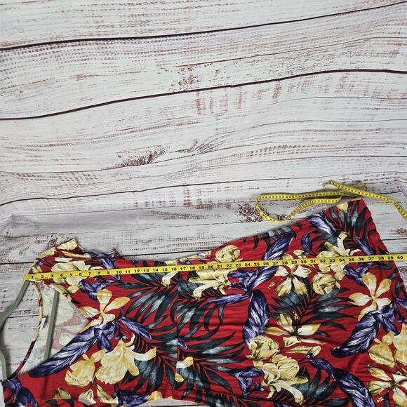 Lascana Dress Womens Medium 40 Floral Tropical Print Short Sleeve Viscose Summer - Picture 12 of 13
